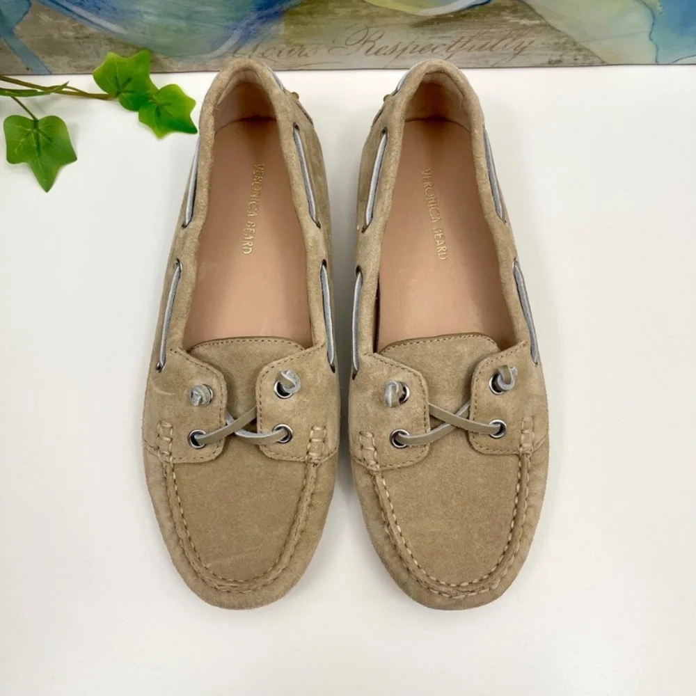 New Veronica Beard Jia Boater Flats in Sand Size 6 - Picture 7 of 14